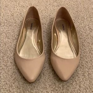 Nude Colored Pointed Toe Flats by Express